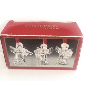 Vintage Antique 1980's Centurion Collection Crystal Angels Set Of 3 Figurines